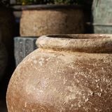  Rustic Ceramic Jar Planter with Antique Brown Finish | AUV127 