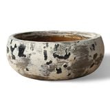  Ceramic Oval Low Bowl Planter with Distressed Monochrome Finish | AUV128 
