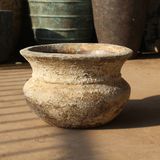  Rustic Wide-Rim Pot with Vintage Texture | AUV130 