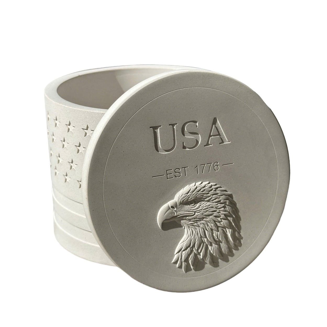  American Heritage Cement Candle Jar with Eagle Lid | AUC009 