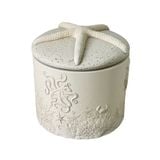  Ocean Life Relief Cement Candle Jar with Starfish Lid | AUC006 