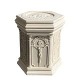  Religious Relief Cement Candle Jar with Lid | AUC005 