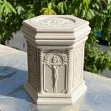  Religious Relief Cement Candle Jar with Lid | AUC005 