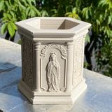  Religious Relief Cement Candle Jar with Lid | AUC005 