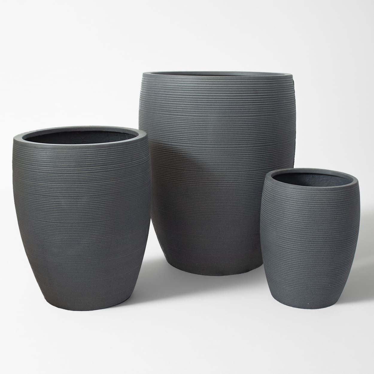  Ribbed Tall Egg Fiberstone Planter | AUFS162 