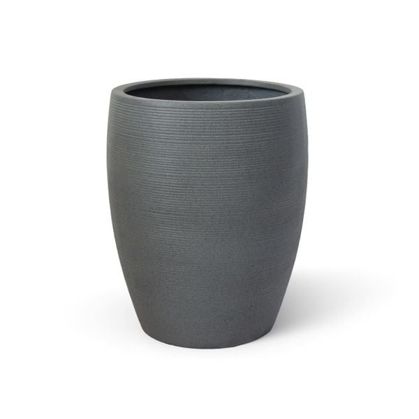Ribbed Tall Egg Fiberstone Planter