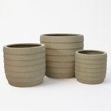  Ribbed Tapered Fiberstone Planter | AUFS142 