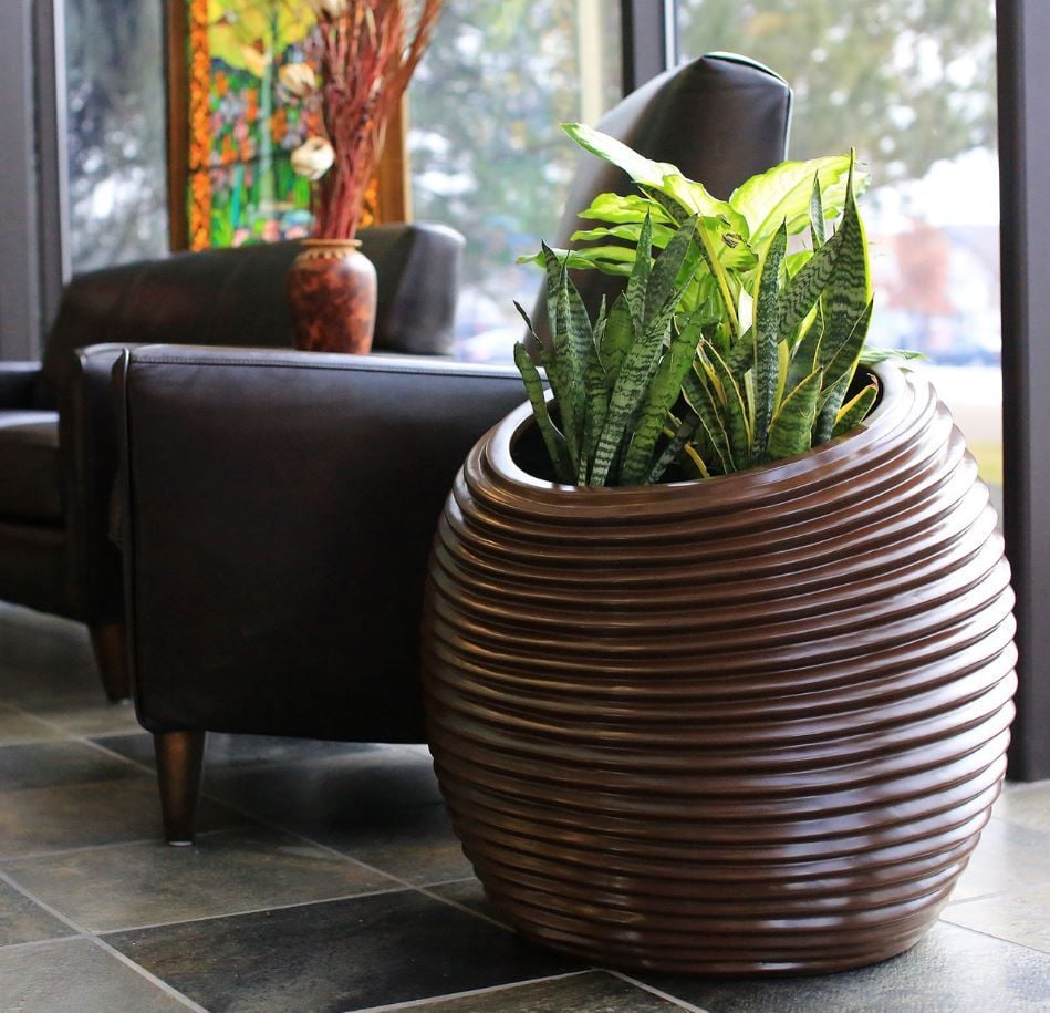  Ribbed Oval Fiberglass Planter |AUFS192 