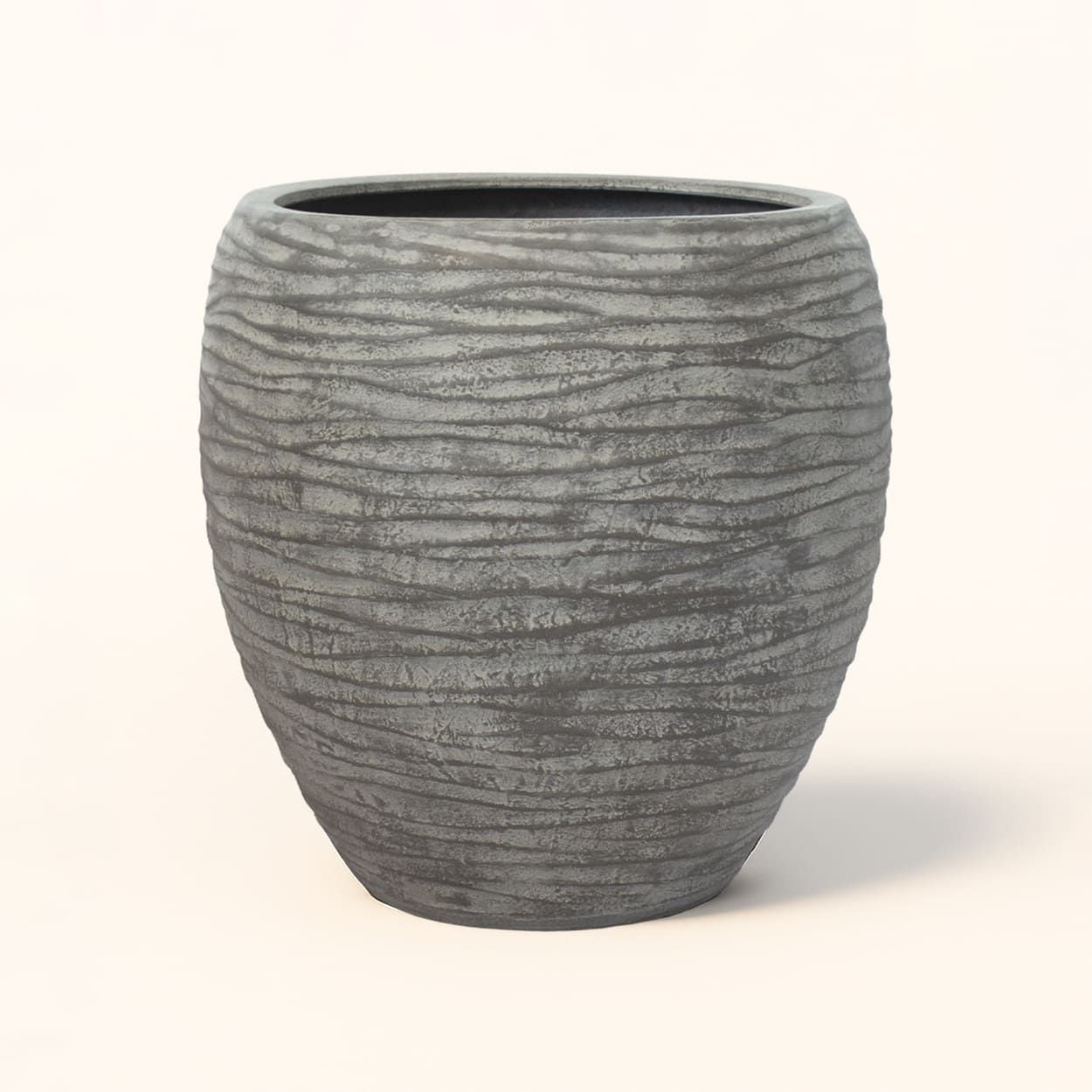  Ripple Texture Egg-Shaped Fiberstone Planter | AUFS166 