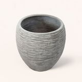  Ripple Texture Egg-Shaped Fiberstone Planter | AUFS166 