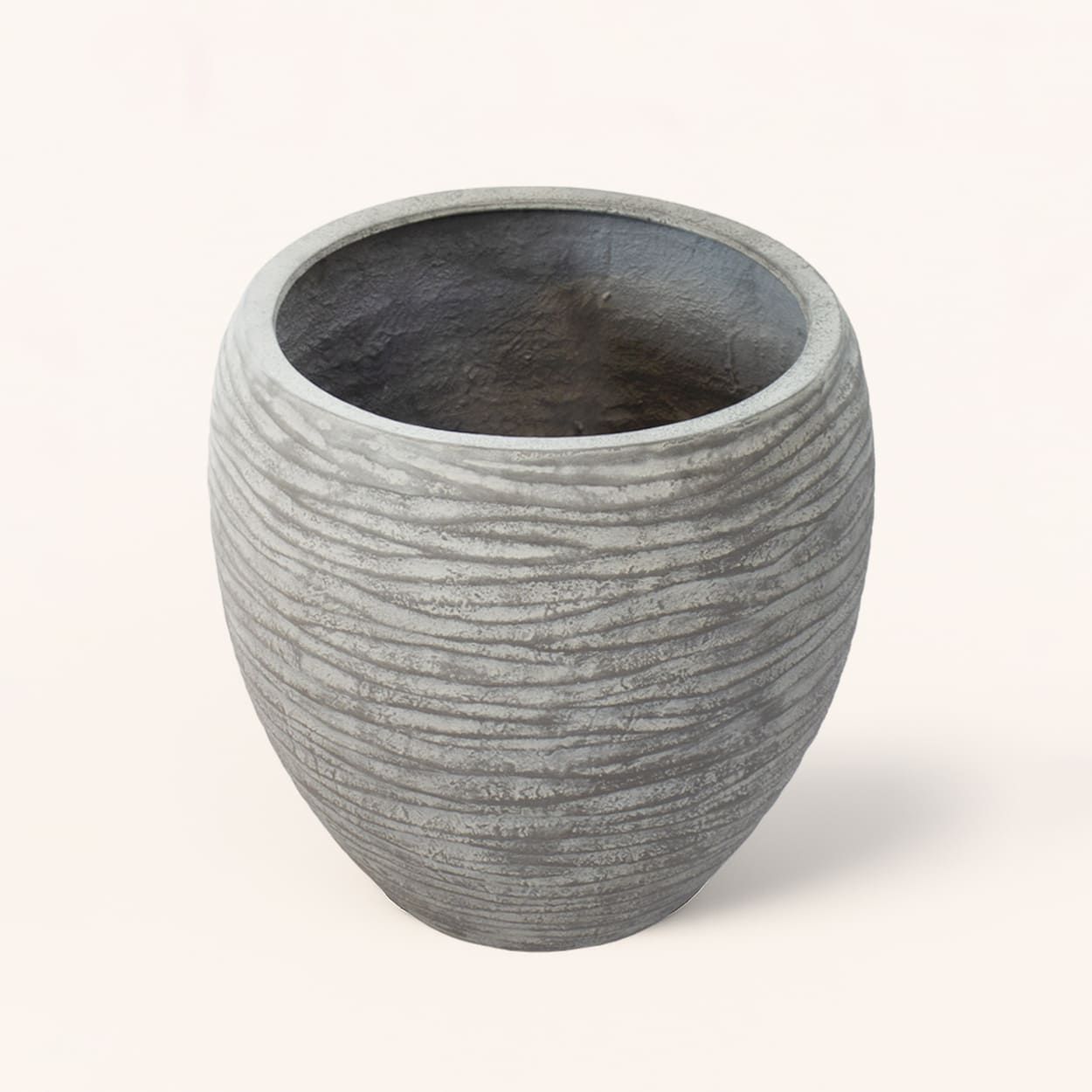 Ripple Texture Egg-Shaped Fiberstone Planter | AUFS166 