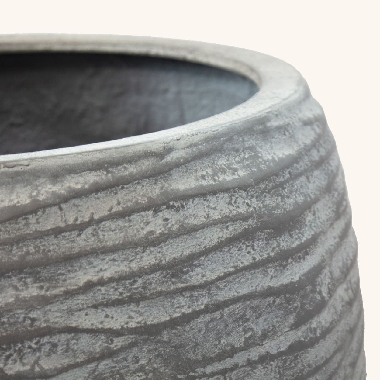  Ripple Texture Egg-Shaped Fiberstone Planter | AUFS166 