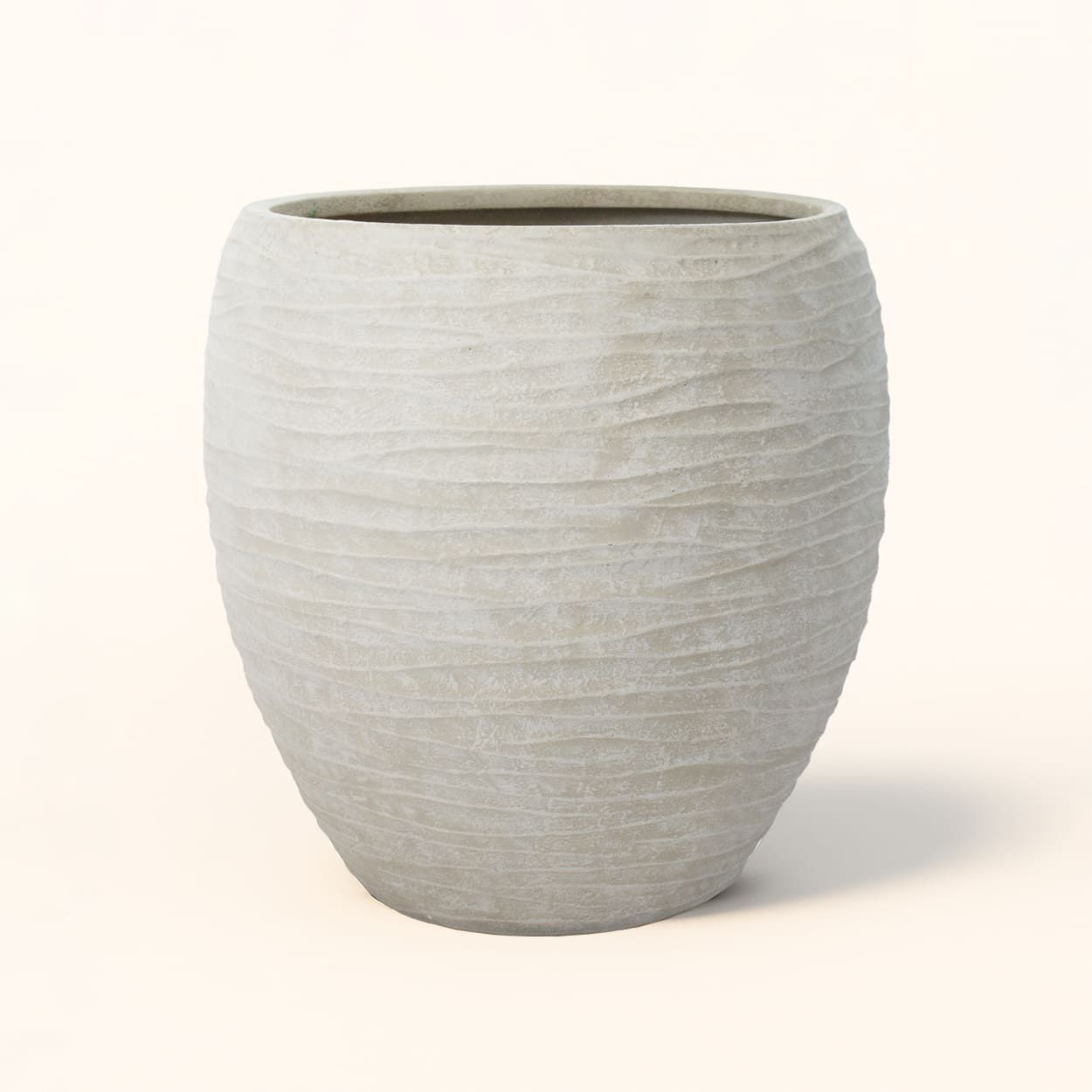  Ripple Texture Egg-Shaped Fiberstone Planter | AUFS166 