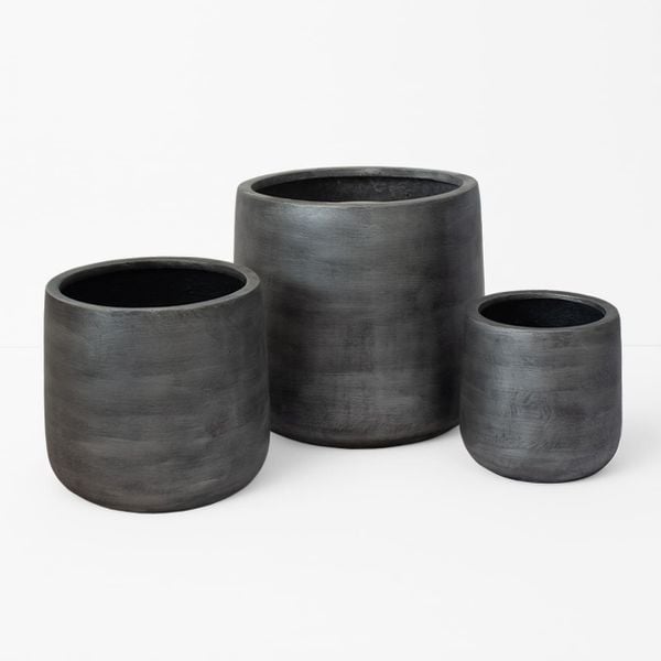 Smooth Cylindrical Fiberstone Planter