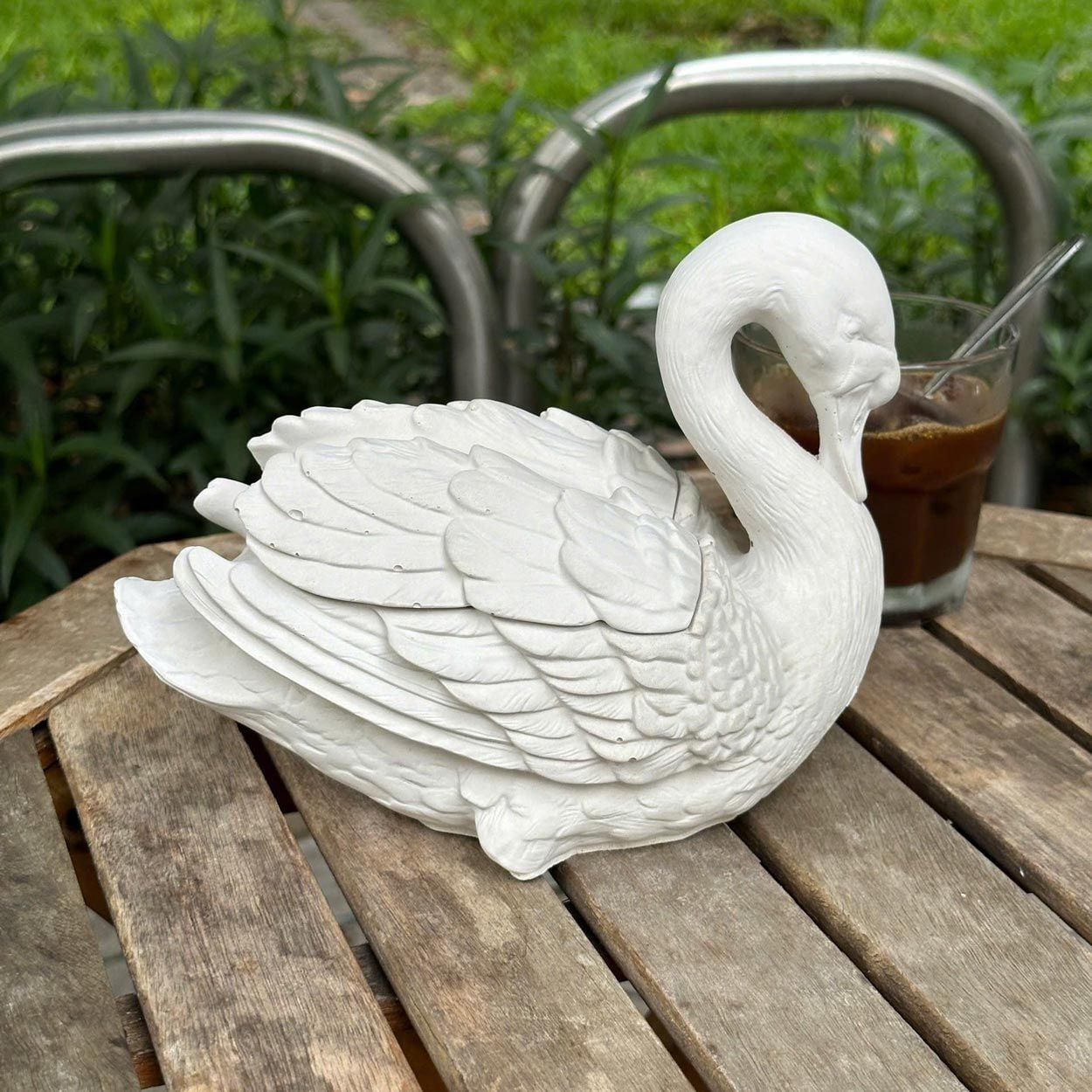  Swan Cement Candle Jar with Wing Lid | AUC008 