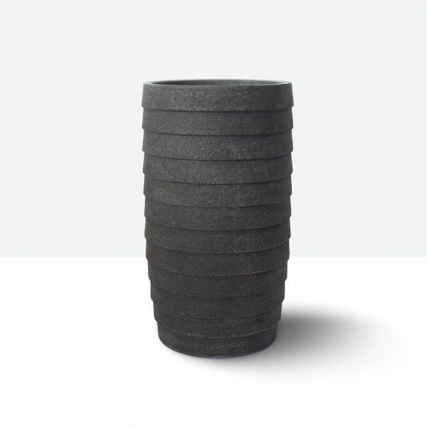 Tall Ribbed Fiberstone Planter