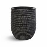  Tall Textured Black Fiberstone Planter | AUFS176 