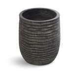  Tall Textured Black Fiberstone Planter | AUFS176 