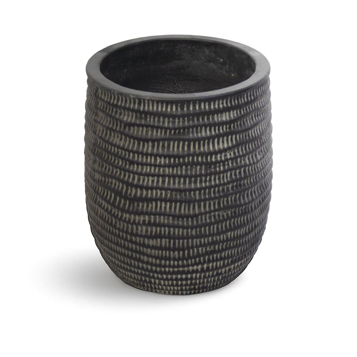  Tall Textured Black Fiberstone Planter | AUFS176 