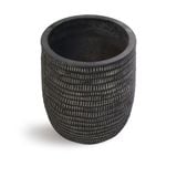 Tall Textured Black Fiberstone Planter | AUFS176 