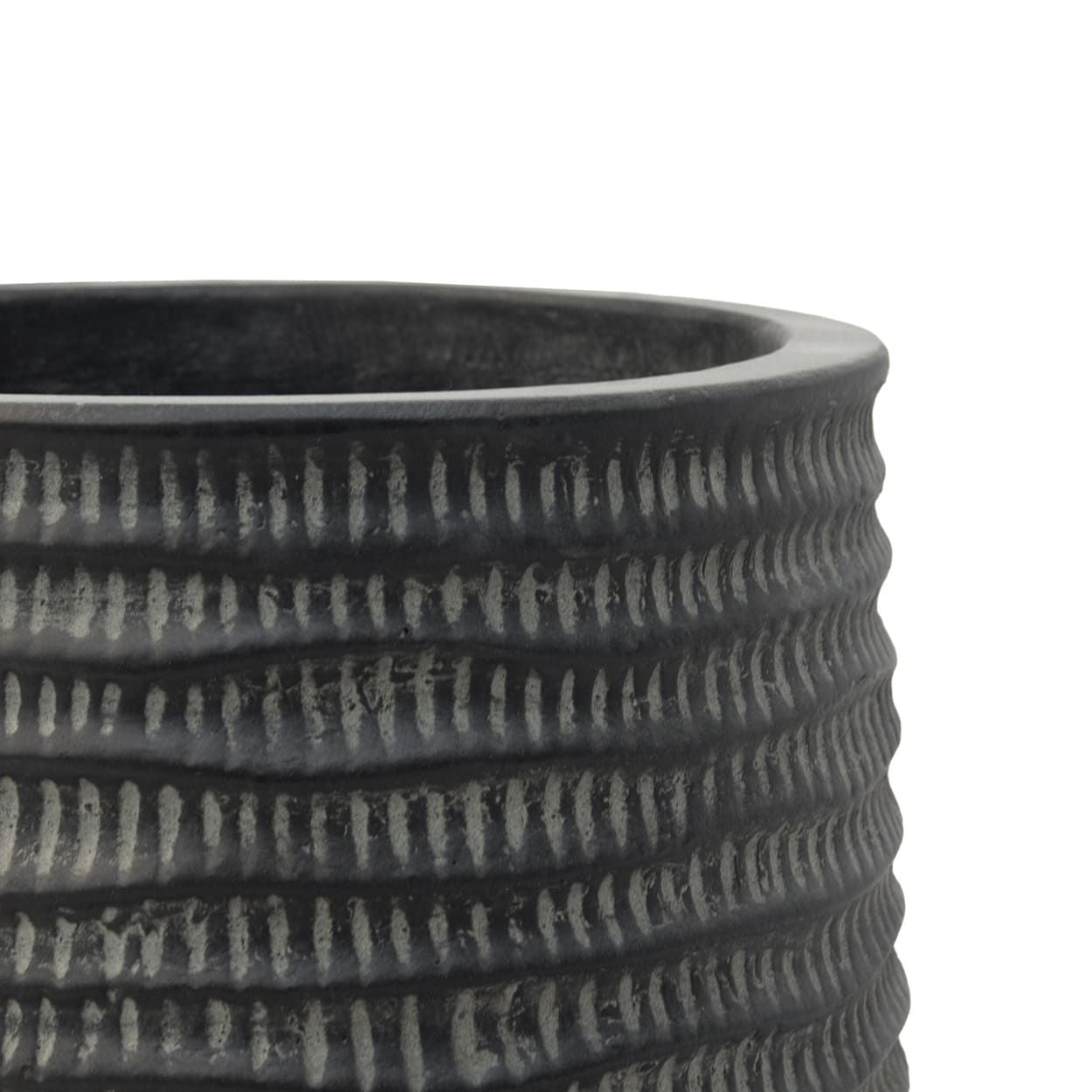  Tall Textured Black Fiberstone Planter | AUFS176 