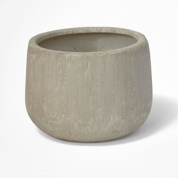 Textured Round Fiberstone Planter