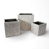  Textured Square Fiberstone Planter | AUFS185 