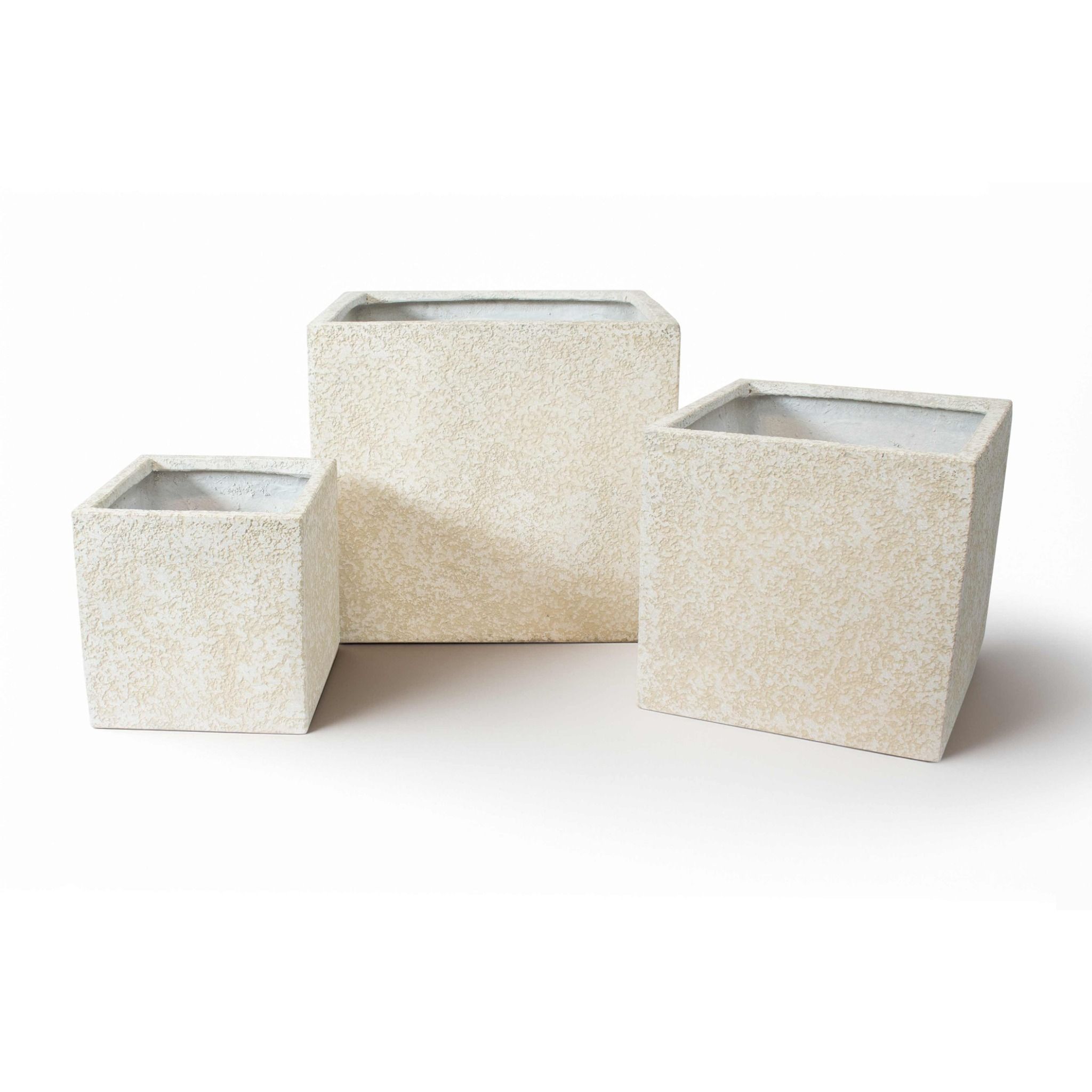  Textured Square Fiberstone Planter | AUFS185 