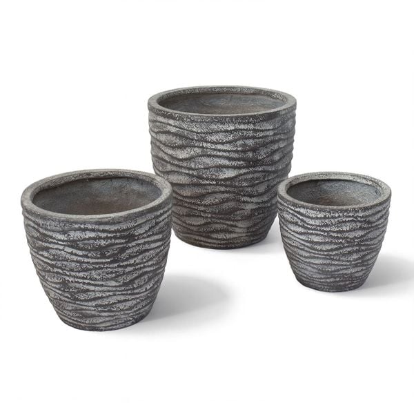 Textured Wave Fiberstone Planter