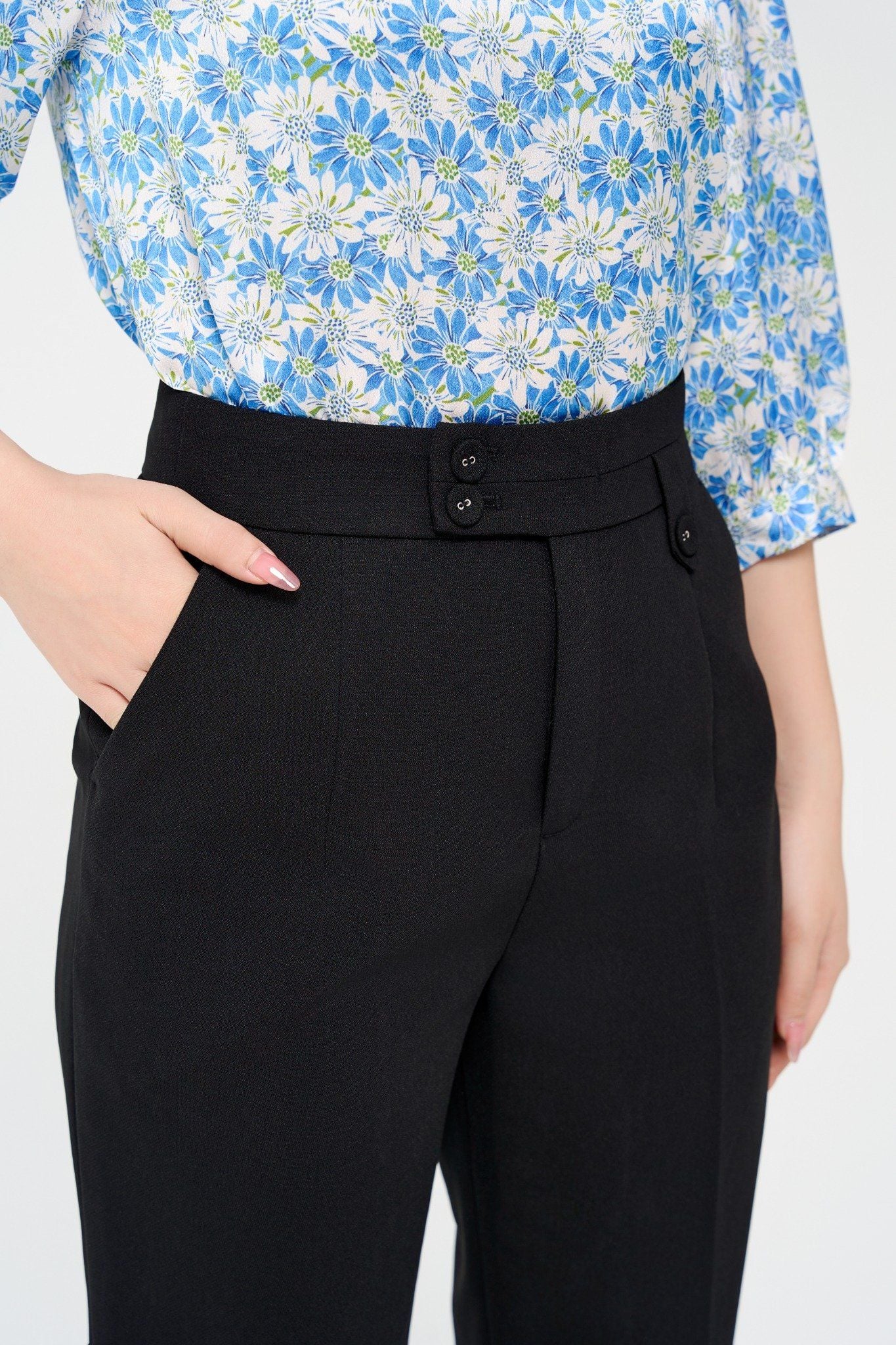 SƠ MI HOA XANH SM41962