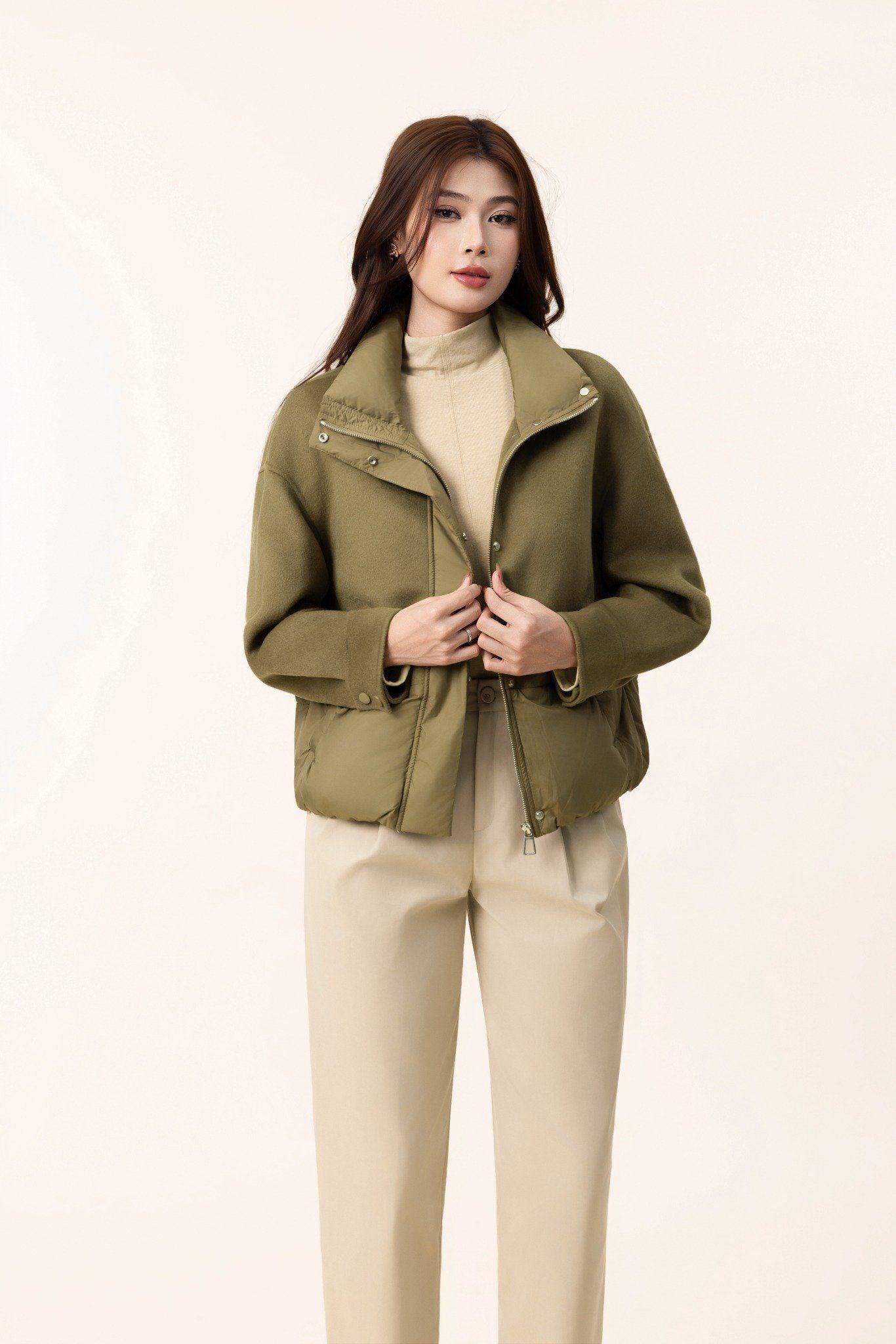 ÁO KHOÁC PHAO PHỐI DA LỘN AK66062