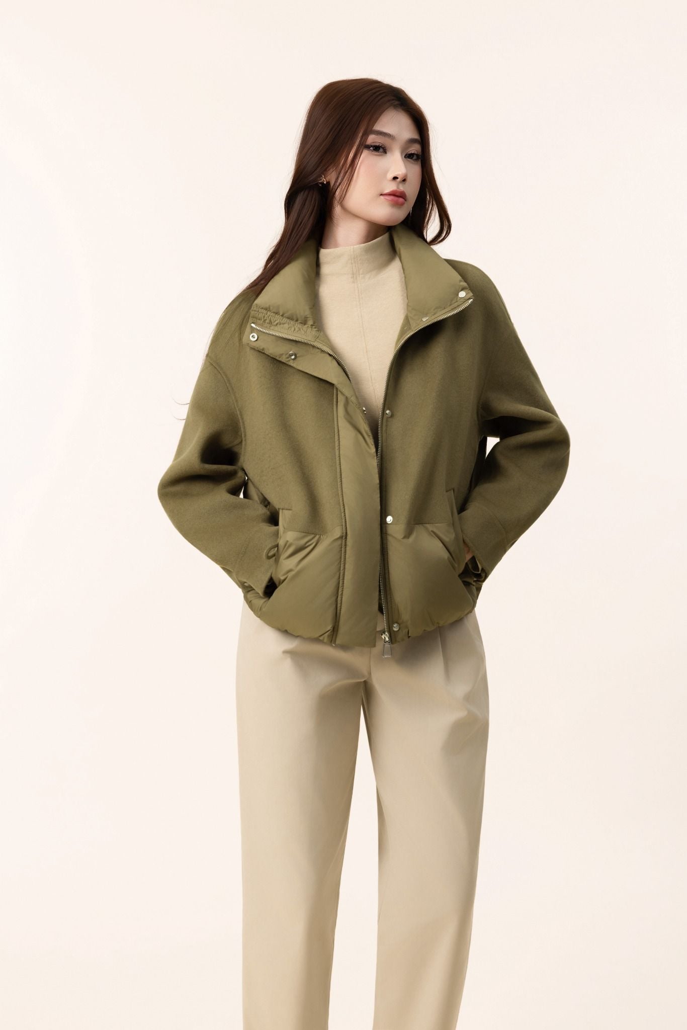 ÁO KHOÁC PHAO PHỐI DA LỘN AK66062