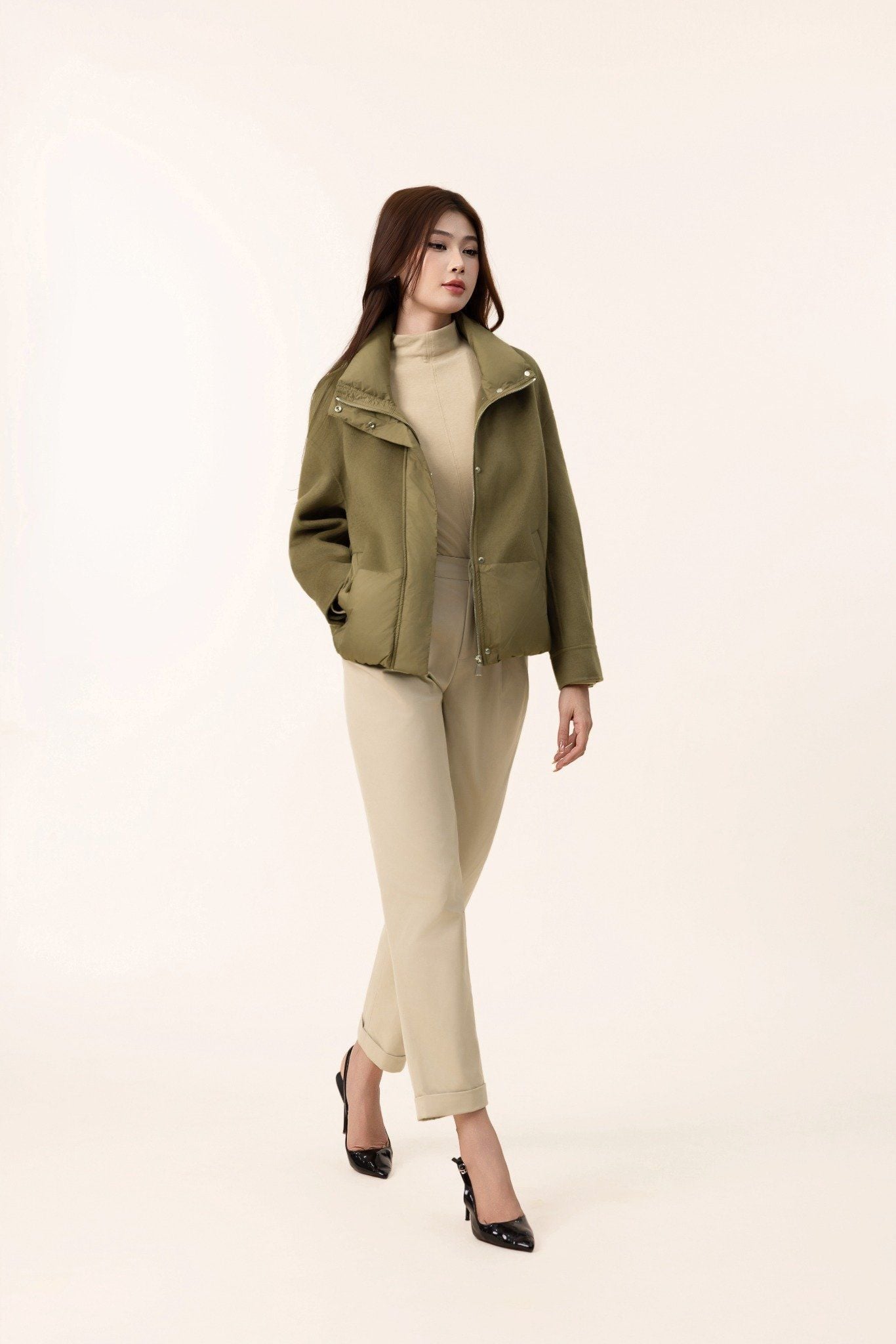 ÁO KHOÁC PHAO PHỐI DA LỘN AK66062