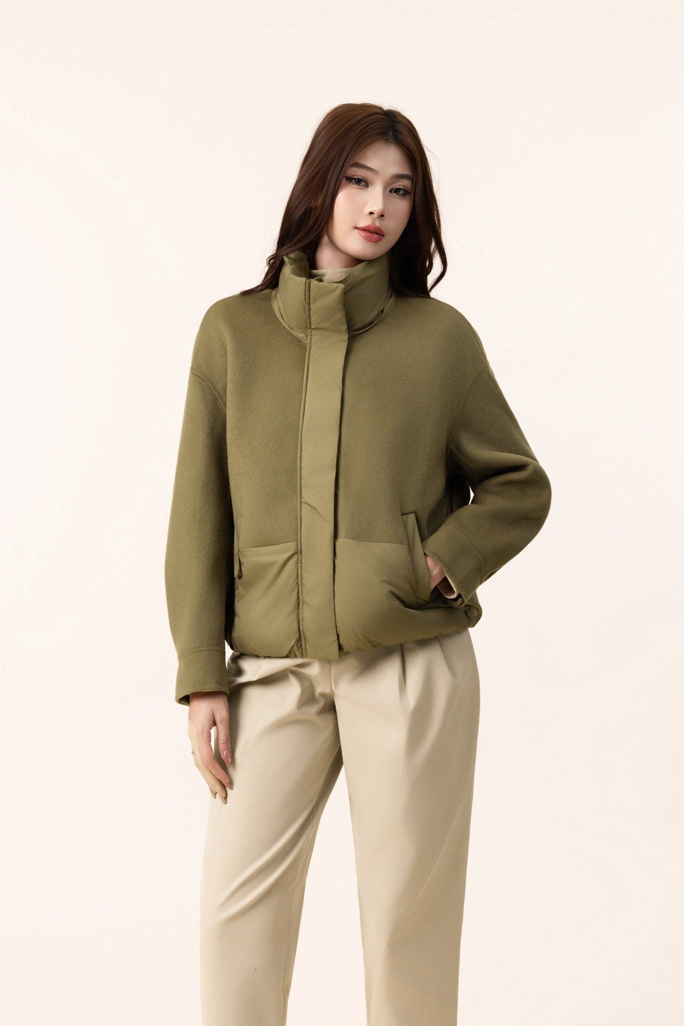 ÁO KHOÁC PHAO PHỐI DA LỘN AK66062