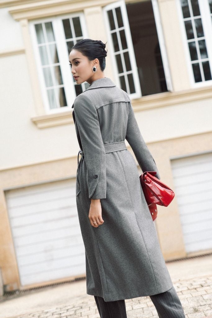  MĂNG TÔ XÁM KÈM ĐAI AK07352 