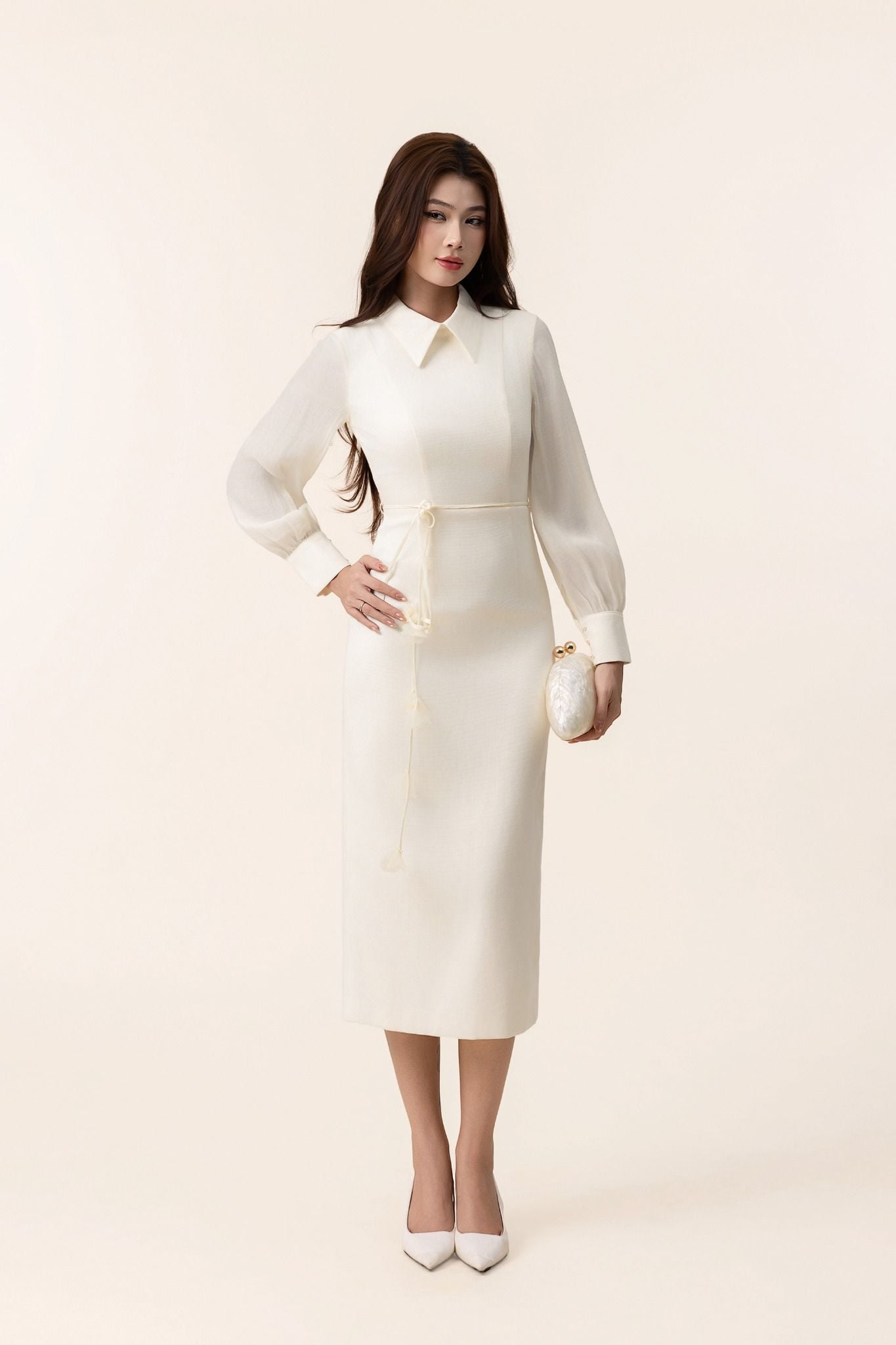 ĐẦM TRẮNG THIẾT KẾ D07402