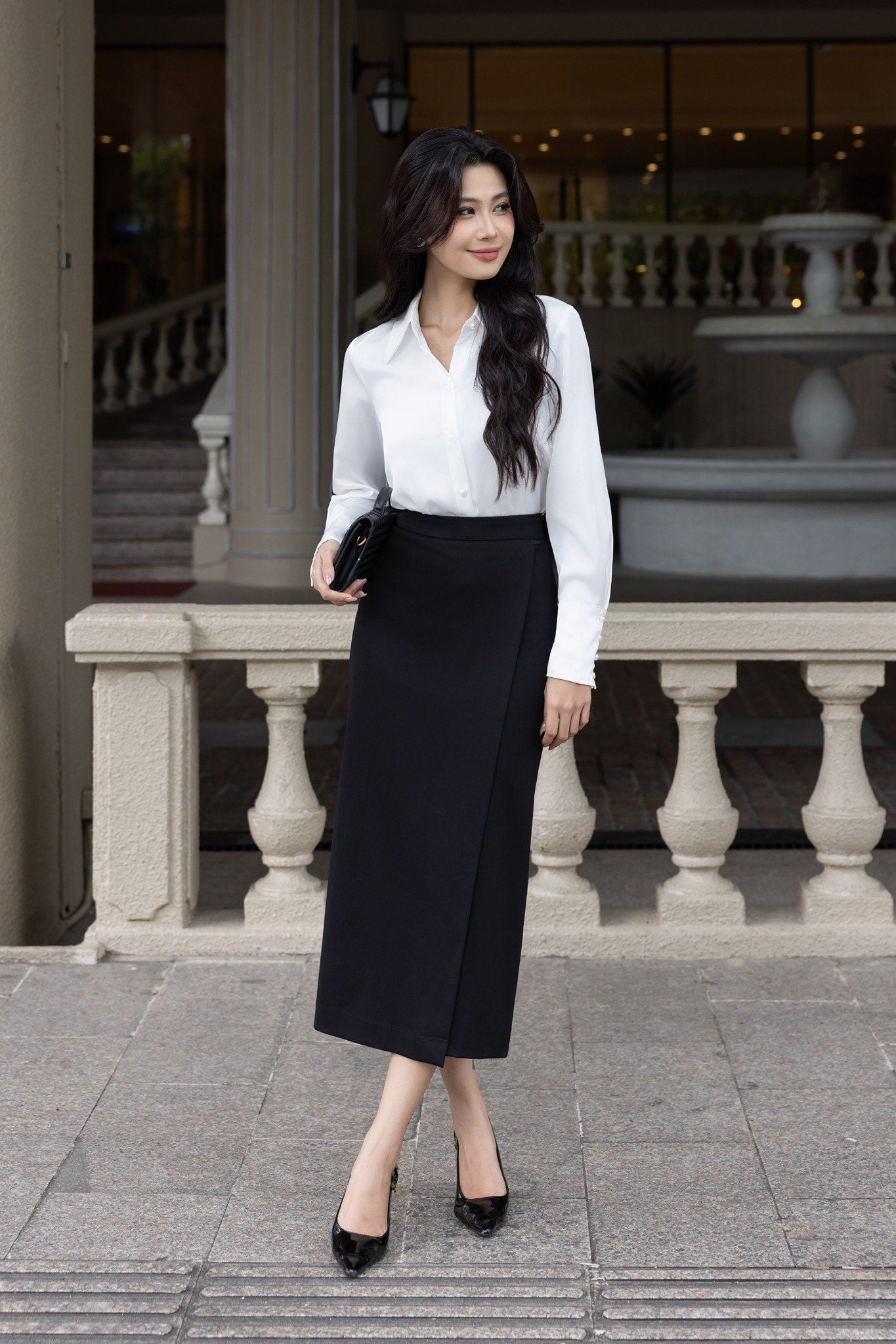 SƠ MI LỤA TRẮNG SM04042