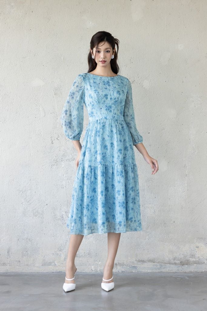 ĐẦM HOA XANH D06002