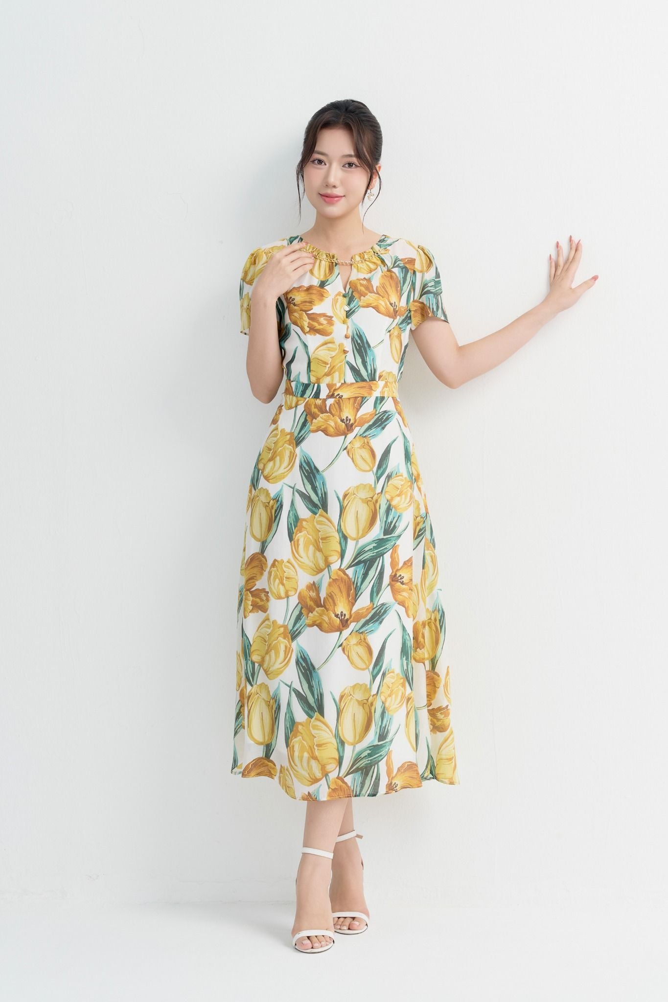 ĐẦM HOA CỔ XÍCH D01582