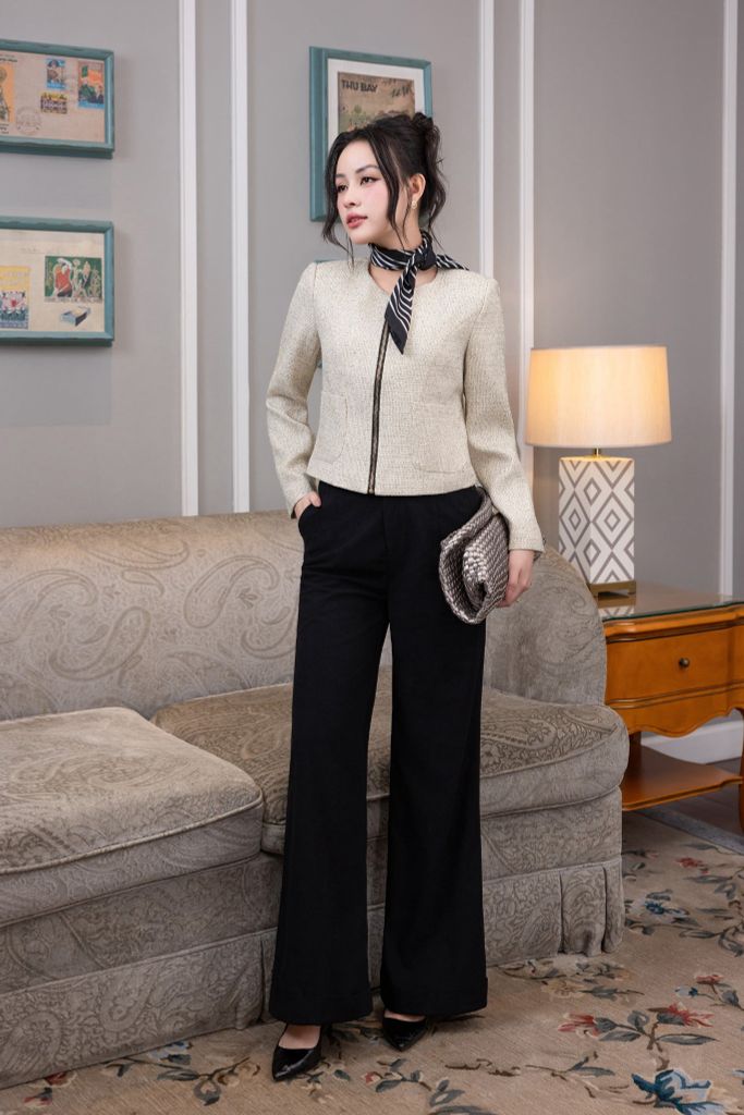 ÁO KHOÁC DẠ TEXT AK07542