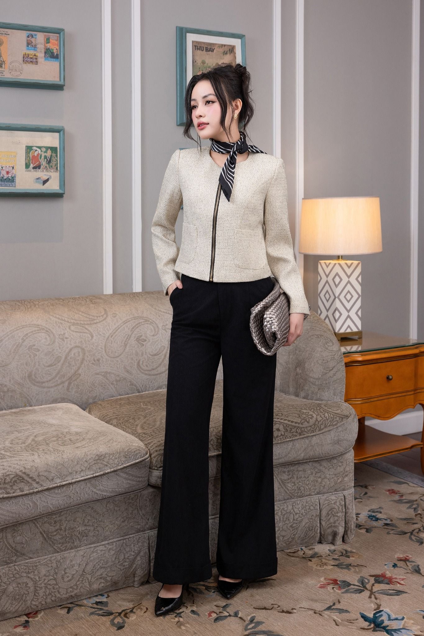 ÁO KHOÁC DẠ TEXT AK07542