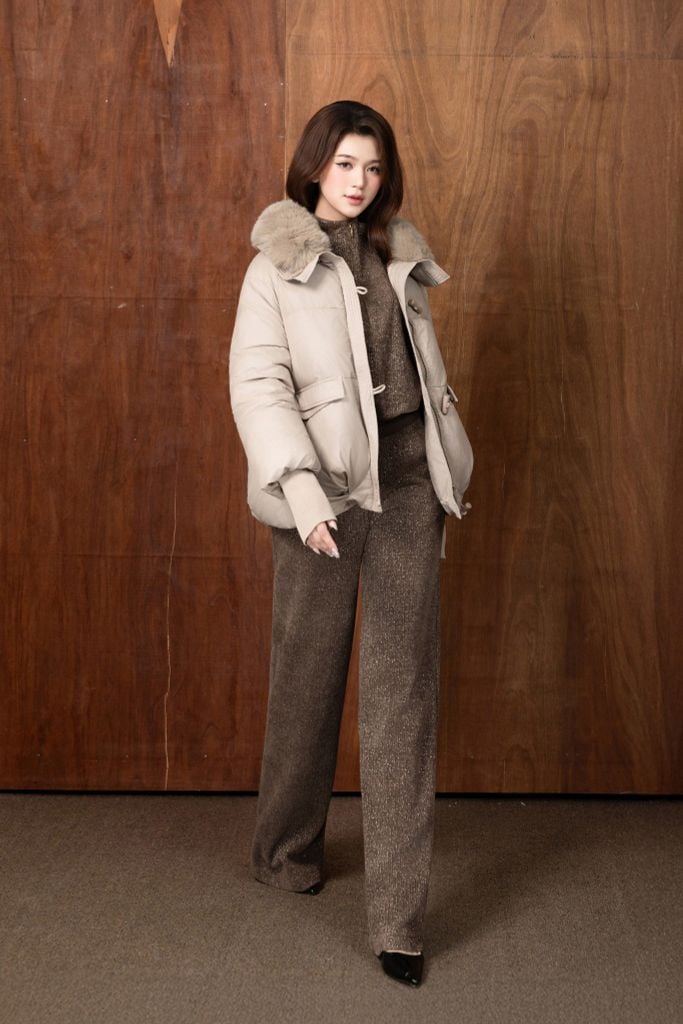 ÁO KHOÁC PHAO CỔ LÔNG AK66032