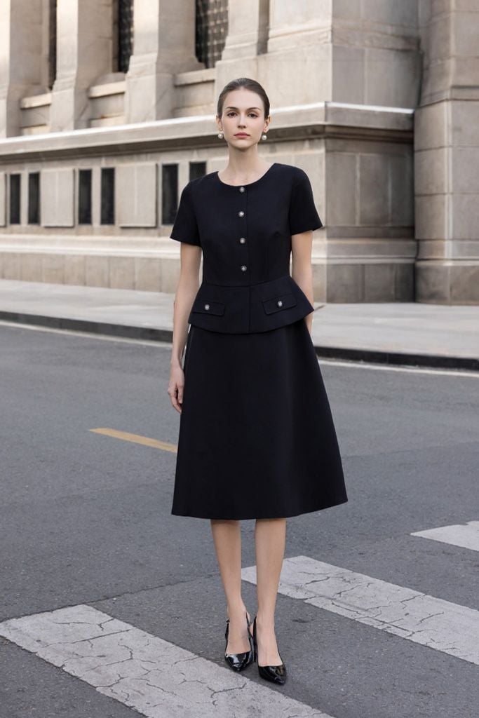 ĐẦM LIỀN PEPLUM D08512