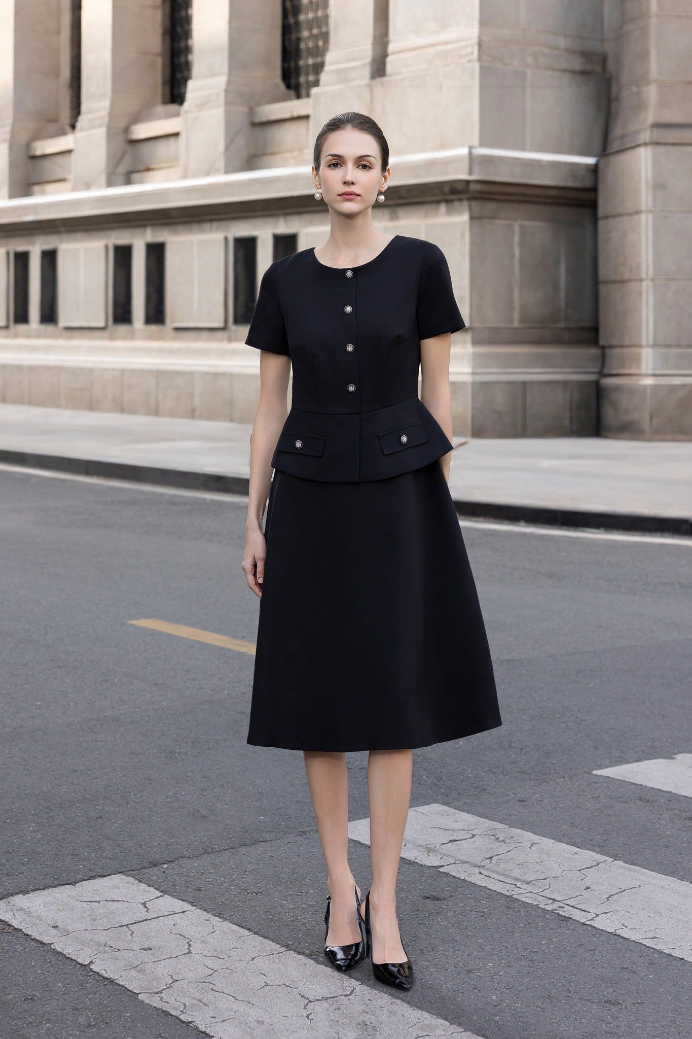 ĐẦM LIỀN PEPLUM D08512