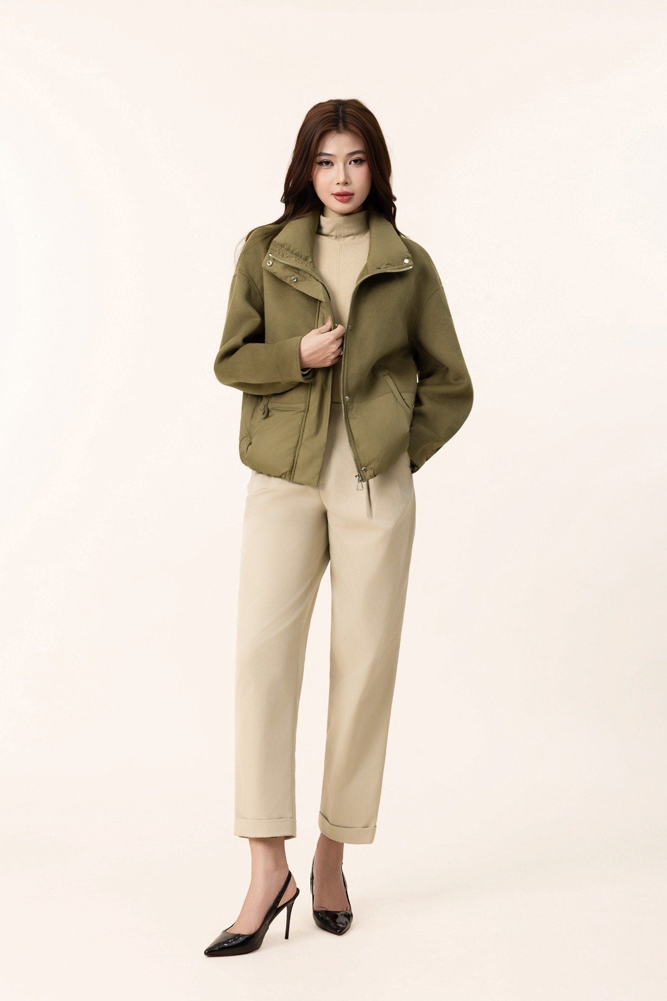 ÁO KHOÁC PHAO PHỐI DA LỘN AK66062