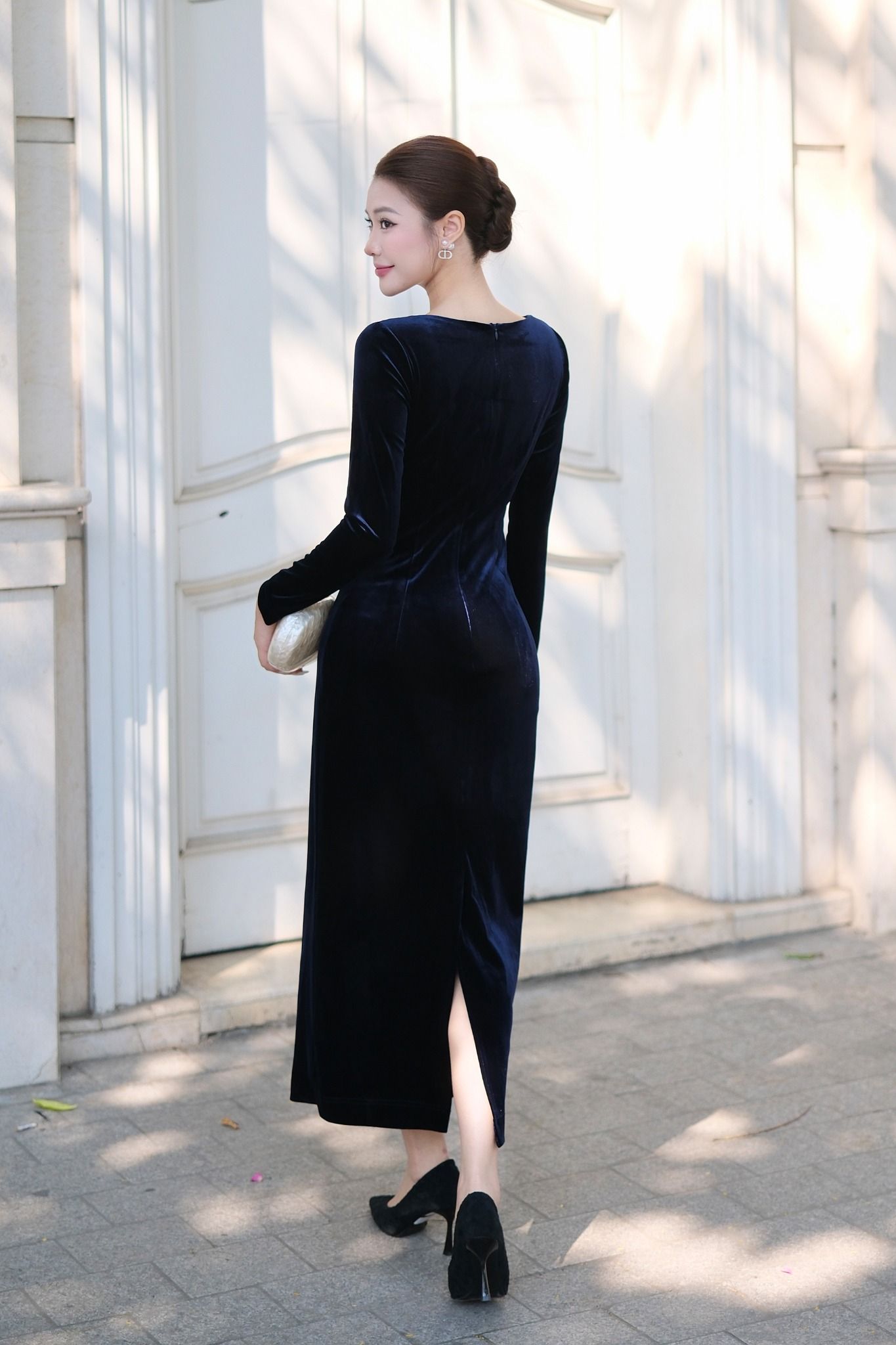 ĐẦM NHUNG ĐÍNH ĐÁ D06392