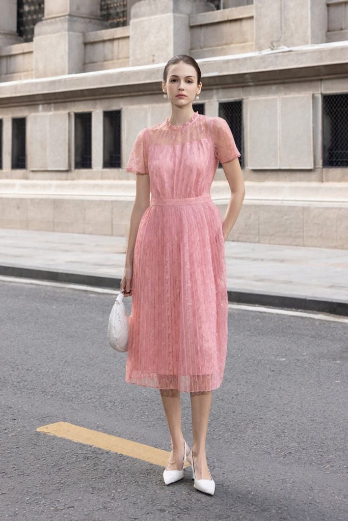 ĐẦM REN XẾP LI D08042