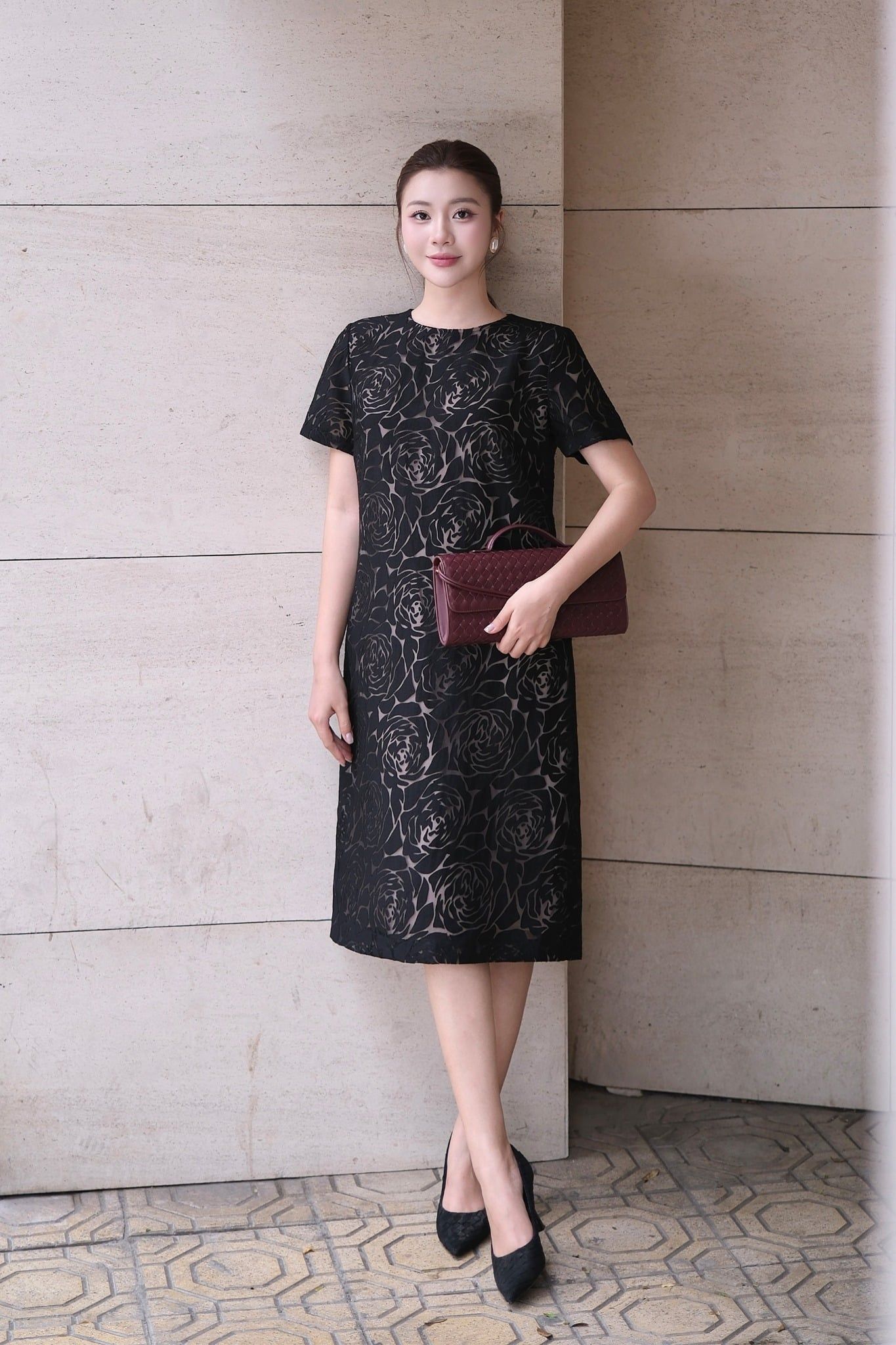 ĐẦM SUÔNG PHỐI HOẠ TIẾT D10672