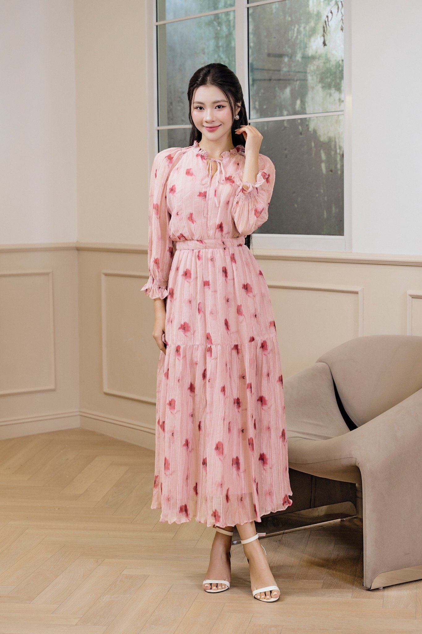 ĐẦM MIDI HOA D16532