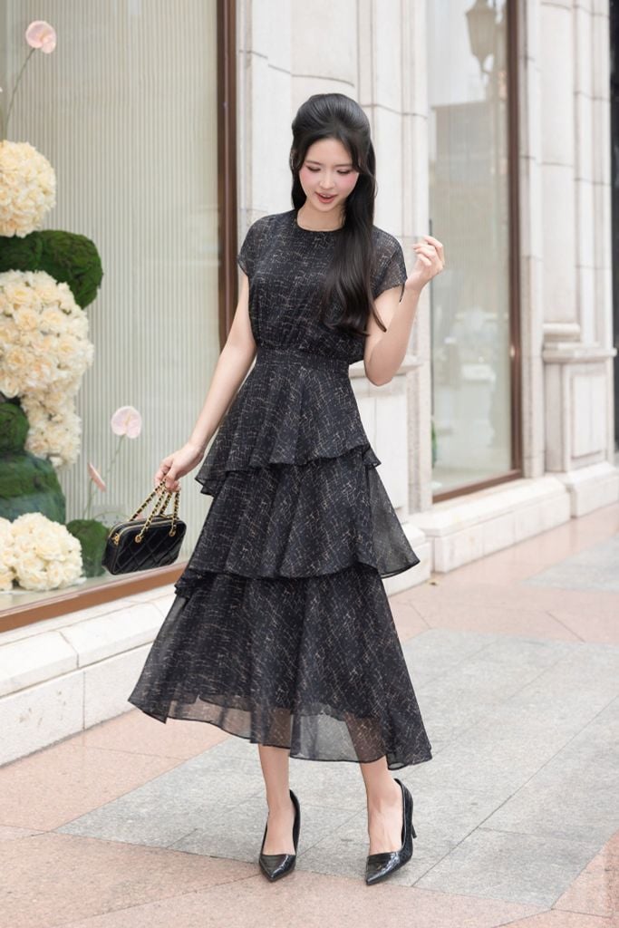 ĐẦM VOAN XẾP TẦNG D00162